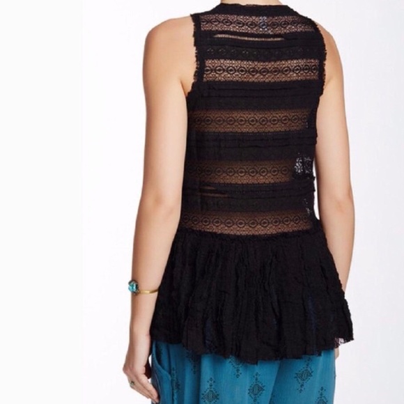 SOLD βοΈHP π Free People NWT Black Lace Tank - Picture 4 of 7